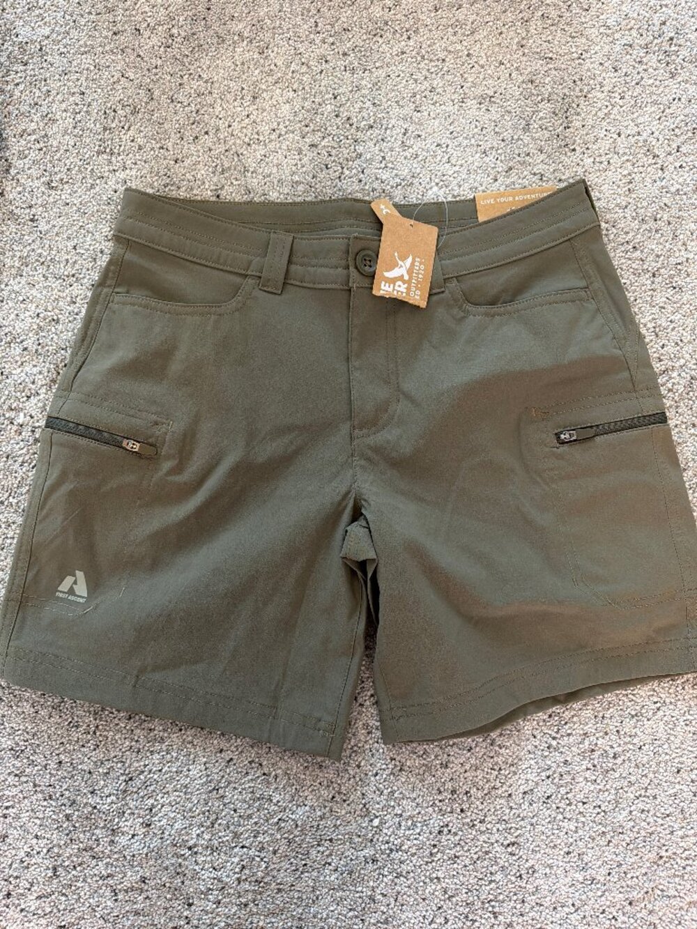 NWT Eddie Bauer First Ascent WR Guide Utility Hiking Shorts Olive Green Size 4